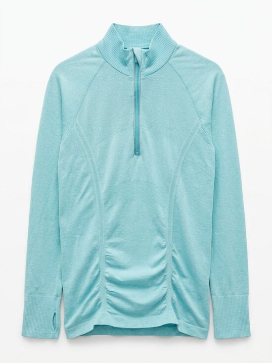 Athleta Tops - Athleta Fastest Track 1/4 Zip Pullover - Heathered Aqua Blue - Size M